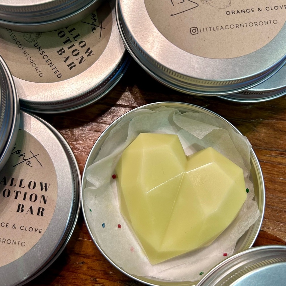 Unscented Tallow Butter Solid Lotion Bar. Clean skincare natural gua sha